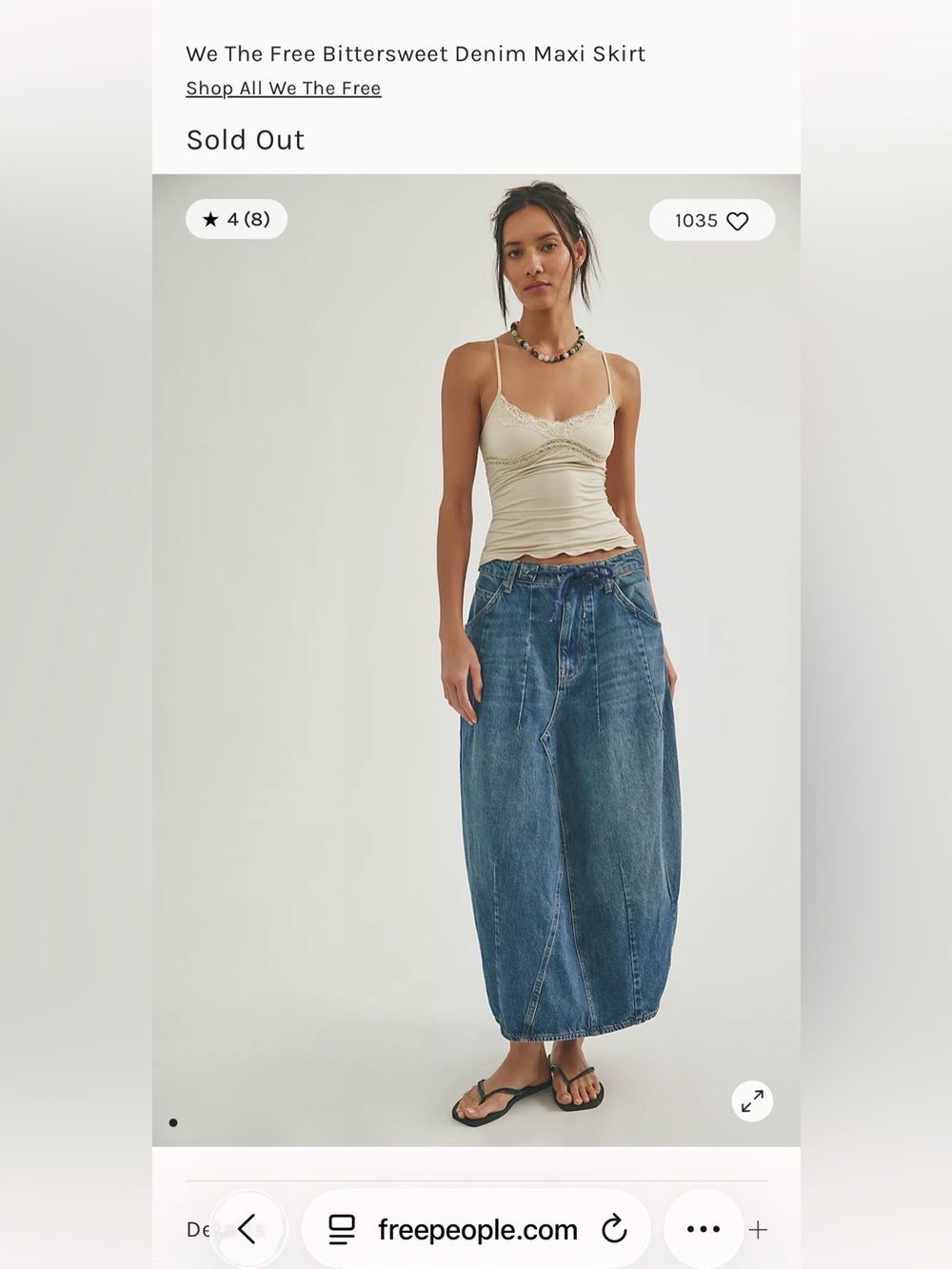NWOT We The Free Bittersweet Denim maxi skirt 🔥